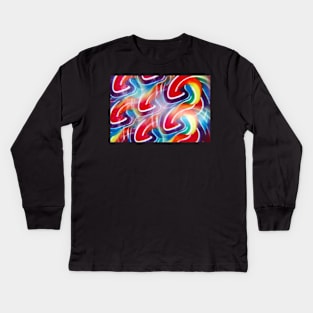 Close-up of swirly rainbow lollipop through prism filter Kids Long Sleeve T-Shirt